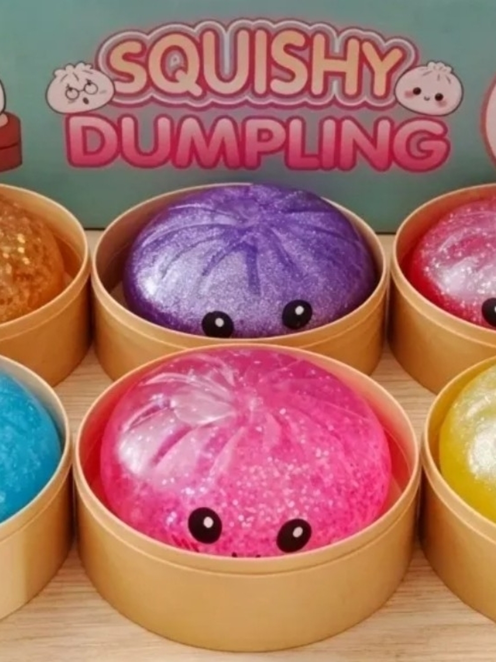 Premium Viral Squishy DUMPLING IN BOX - Glitter Dumpling- US SELLER-CA-Blind Box